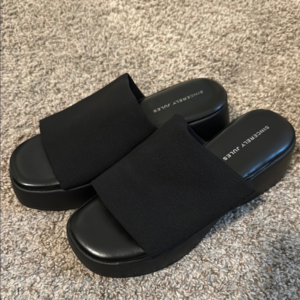 Sincerly Jules Black Slide Sandals